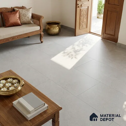 Cement Wall & Floor Tile TL 12961 B Bianco 4 ft x 2 ft Matte Finish Vitrified Tile - 9 mm | 6 Random Designs | Suitable For Living Room, Bedroom, Kitchen