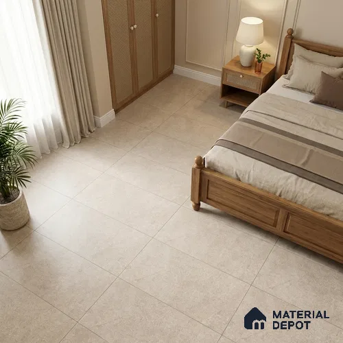 Cement Wall & Floor Tile TL 12961 C Beige 4 ft x 2 ft Matte Finish Vitrified Tile - 9 mm | 6 Random Designs | Suitable For Living Room, Bedroom, Kitchen