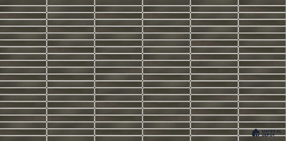 Faux Subway Wall Tile TL 12964 E Brick Line Nero 2 ft x 1 ft Ceramic Glossy Finish - 8 mm | Suitable For Kitchen, Bathroom Walls and Backsplashes| Please Expect a Slight Variation of Pattern