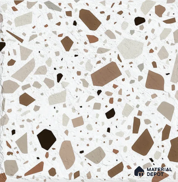 Terrazzo Wall Tile TL 12971 C Terrazzo Granolithic Crema 1 ft x 1 ft Ceramic Matte Finish - 9 mm | Suitable For Living Room, Dining & Bathroom Walls