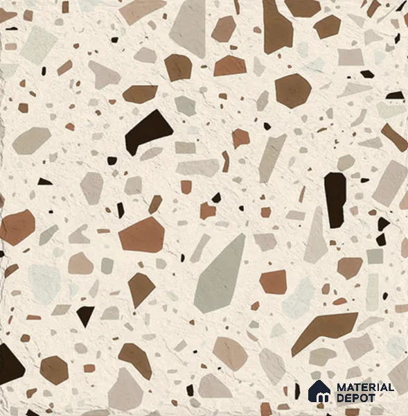 Terrazzo Wall Tile TL 12971 Terrazzo Granolithic Olive 1 ft x 1 ft Ceramic Matte Finish - 9 mm | Suitable For Living Room, Dining & Bathroom Walls