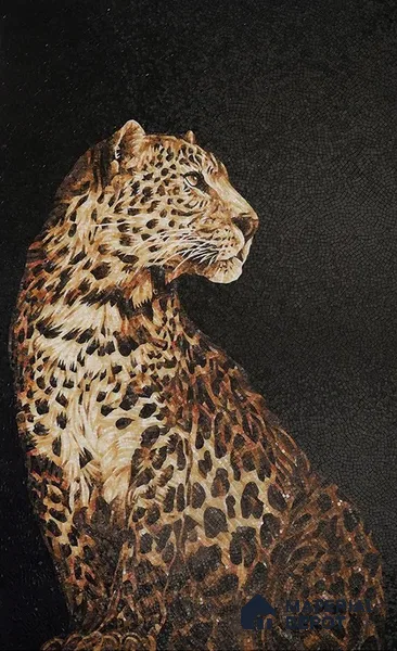 Mosaic Look Poster Wall TL 13008 Handmade Cheetah 4 ft x 2 ft Gloster Finish Vitrified Tile - 9 mm | Suitable For Living Room, Bedroom & Office | 1 Box Contains 3 Piece Packing