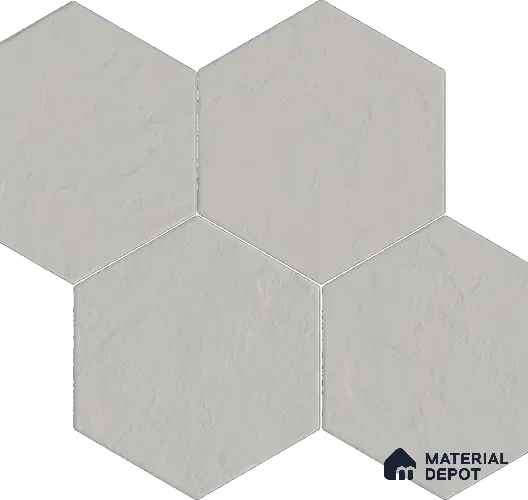 Hexagonal Floor Tile TL 13030 B Pearl Ridge 8.7 in x 10 in Vitrified Punch Finish - 10 mm | 4 Random Designs | Suitable for Parking, Terrace, Balcony, Patio & Courtyard