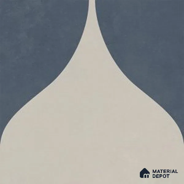 Geometric Wall & Floor Tile TL 13033 Azure Petal 8 in x 8 in Vitrified Matte Finish - 8.5 mm | Luster Effect | Suitable for Living Room, Bedroom, Bathroom & Kitchen