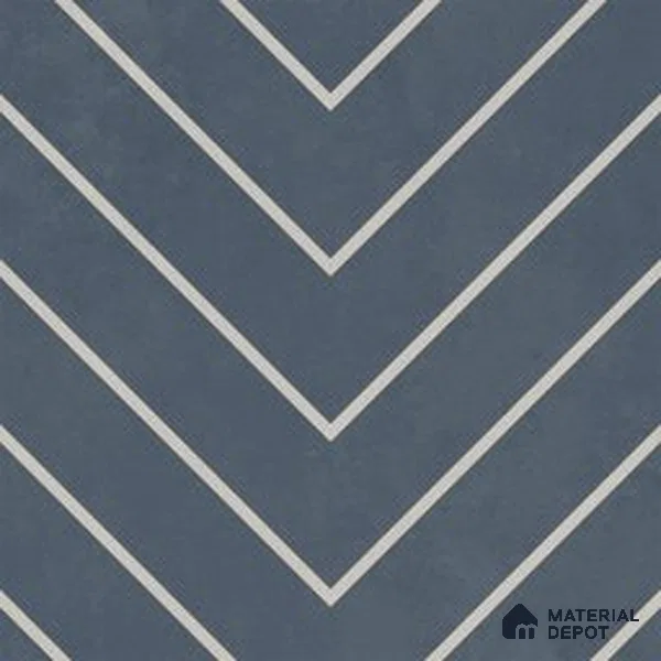 Geometric Wall & Floor Tile TL 13033 B Ocean Chevron 8 in x 8 in Vitrified Matte Finish - 8.5 mm | Luster Effect | Suitable for Living Room, Bedroom, Bathroom & Kitchen