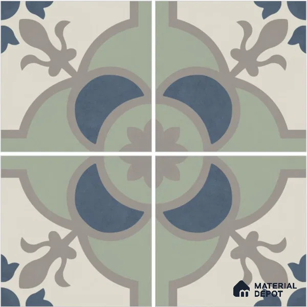 Moroccan Wall & Floor Tile TL 13073 Garden Clover 8 in x 8 in Vitrified Matte Finish - 8.5 mm | Luster Effect | Suitable for Living Room, Dining, Bathroom & Kitchen