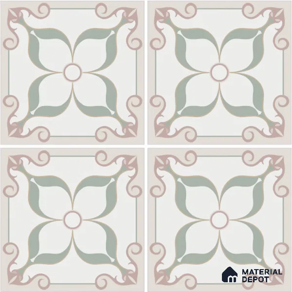 Moroccan Wall & Floor Tile TL 13079 Blush Trellis 8 in x 8 in Vitrified Matte Finish - 8.5 mm | Luster Effect | Suitable for Living Room, Dining, Bathroom & Kitchen