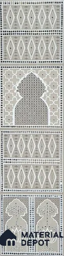 Lippan Art Mirror Mural Wall Tile TL 13105 B Sand Palace Lattice 4 ft x 1 ft Vitrified Matte Finish - 9 mm | Suitable for Living Room, Accent/Feature Wall, Pooja Room