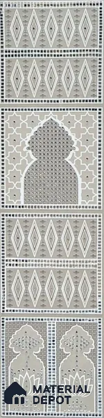 Lippan Art Mirror Mural Wall Tile TL 13105 B Sand Palace Lattice 4 ft x 1 ft Vitrified Matte Finish - 9 mm | Suitable for Living Room, Accent/Feature Wall, Pooja Room