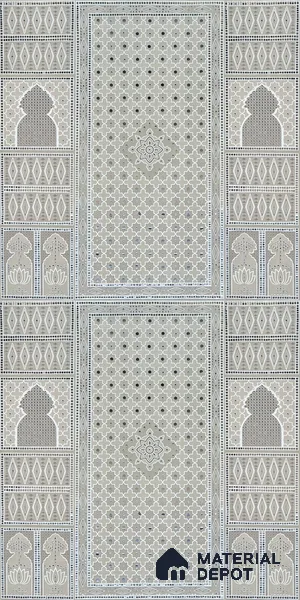 Lippan Art Mirror Mural Wall Tile TL 13105 Sand Palace Lattice 4 ft x 2 ft Vitrified Matte Finish - 9 mm | Suitable for Living Room, Accent/Feature Wall, Pooja Room