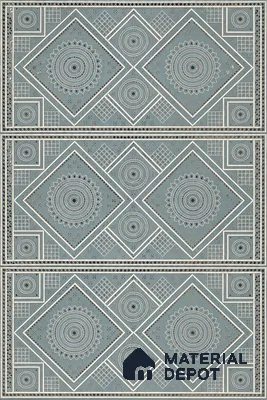 Lippan Art Mirror Mural Wall Tile TL 13130 Silver Diamond Mandala 4 ft x 2 ft Vitrified Matte Finish - 9 mm | Suitable for Living Room, Accent/Feature Wall, Foyer