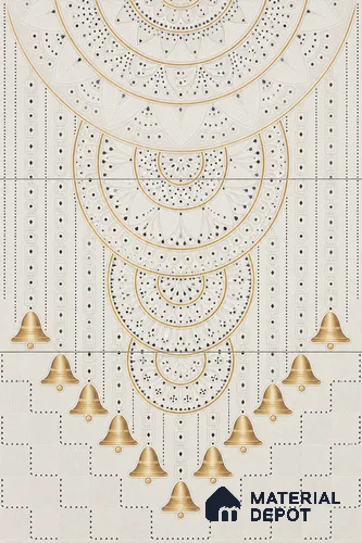 Lippan Art Mirror Mural Wall Tile TL 13133 Ivory Bell Cascade 4 ft x 2 ft Vitrified Matte Finish - 9 mm | Suitable for Living Room, Accent/Feature Wall, Pooja Room