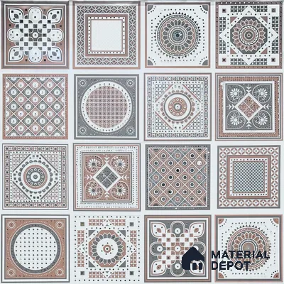 Lippan Art Mirror Mural Wall Tile TL 13136 Desert Mosaic Grid 4 ft x 2 ft Vitrified Matte Finish - 9 mm | Suitable for Living Room, Accent/Feature Wall, Foyer
