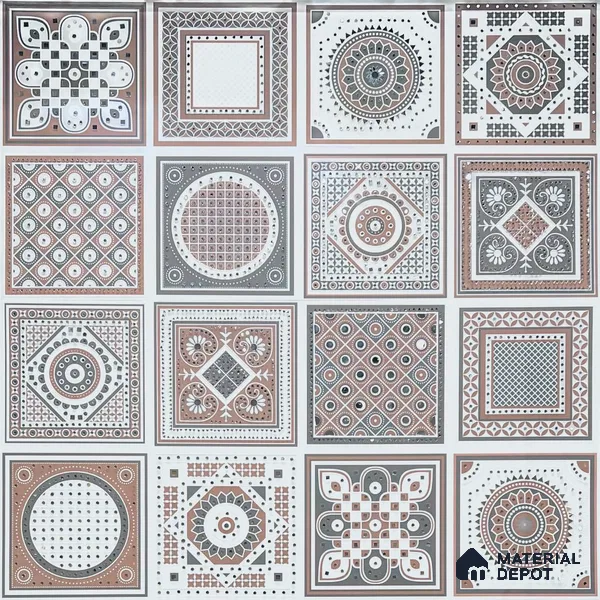 Lippan Art Mirror Mural Wall Tile TL 13136 Desert Mosaic Grid 4 ft x 2 ft Vitrified Matte Finish - 9 mm | Suitable for Living Room, Accent/Feature Wall, Foyer
