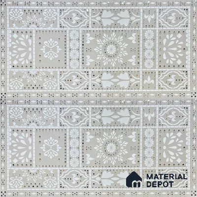 Lippan Art Mirror Mural Wall Tile TL 13137 Pearl Heritage Panel 4 ft x 2 ft Vitrified Matte Finish - 9 mm | Suitable for Living Room, Accent/Feature Wall, Foyer