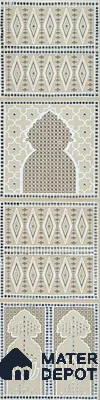 Lippan Art Mirror Mural Wall Tile TL 13138 B Ochre Palace Lattice 4 ft x 1 ft Vitrified Matte Finish - 9 mm | Suitable for Living Room, Accent/Feature Wall, Pooja Room