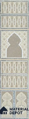 Lippan Art Mirror Mural Wall Tile TL 13138 B Ochre Palace Lattice 4 ft x 1 ft Vitrified Matte Finish - 9 mm | Suitable for Living Room, Accent/Feature Wall, Pooja Room