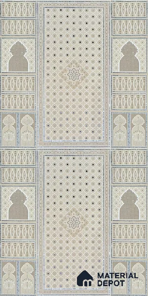 Lippan Art Mirror Mural Wall Tile TL 13138 Ochre Palace Lattice 4 ft x 2 ft Vitrified Matte Finish - 9 mm | Suitable for Living Room, Accent/Feature Wall, Pooja Room