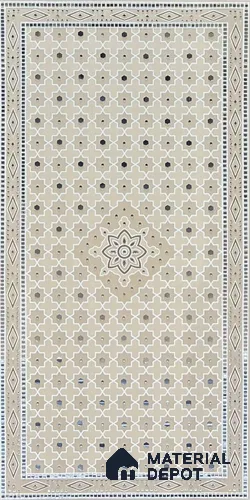 Lippan Art Mirror Mural Wall Tile TL 13138 Ochre Palace Lattice 4 ft x 2 ft Vitrified Matte Finish - 9 mm | Suitable for Living Room, Accent/Feature Wall, Pooja Room