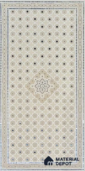 Lippan Art Mirror Mural Wall Tile TL 13138 Ochre Palace Lattice 4 ft x 2 ft Vitrified Matte Finish - 9 mm | Suitable for Living Room, Accent/Feature Wall, Pooja Room