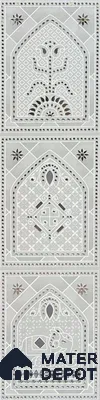 Lippan Art Mirror Mural Wall Tile TL 13139 B Pearl Courtyard Lattice 4 ft x 1 ft Vitrified Matte Finish - 9 mm | Suitable for Living Room, Accent/Feature Wall, Foyer
