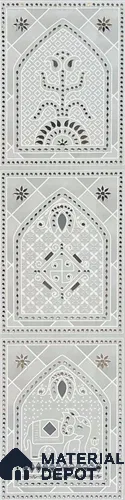 Lippan Art Mirror Mural Wall Tile TL 13139 B Pearl Courtyard Lattice 4 ft x 1 ft Vitrified Matte Finish - 9 mm | Suitable for Living Room, Accent/Feature Wall, Foyer