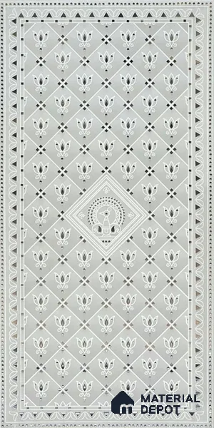 Lippan Art Mirror Mural Wall Tile TL 13139 Pearl Courtyard Lattice 4 ft x 2 ft Vitrified Matte Finish - 9 mm | Suitable for Living Room, Accent/Feature Wall, Foyer