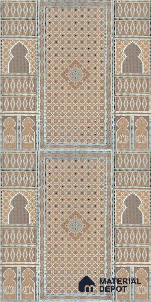 Lippan Art Mirror Mural Wall Tile TL 13140 B Terracotta Palace Lattice 4 ft x 1 ft Vitrified Matte Finish - 9 mm | Suitable for Living Room, Accent/Feature Wall, Pooja Room