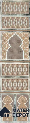 Lippan Art Mirror Mural Wall Tile TL 13140 B Terracotta Palace Lattice 4 ft x 1 ft Vitrified Matte Finish - 9 mm | Suitable for Living Room, Accent/Feature Wall, Pooja Room