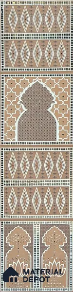 Lippan Art Mirror Mural Wall Tile TL 13140 B Terracotta Palace Lattice 4 ft x 1 ft Vitrified Matte Finish - 9 mm | Suitable for Living Room, Accent/Feature Wall, Pooja Room