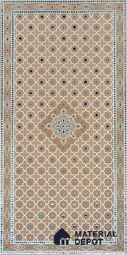 Lippan Art Mirror Mural Wall Tile TL 13140 Terracotta Palace Lattice 4 ft x 2 ft Vitrified Matte Finish - 9 mm | Suitable for Living Room, Accent/Feature Wall, Pooja Room