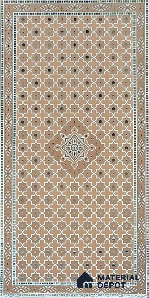 Lippan Art Mirror Mural Wall Tile TL 13140 Terracotta Palace Lattice 4 ft x 2 ft Vitrified Matte Finish - 9 mm | Suitable for Living Room, Accent/Feature Wall, Pooja Room