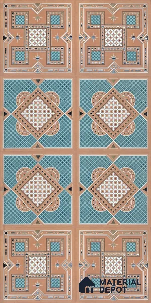 Lippan Art Mirror Mural Wall Tile TL 13143 Teal Terracotta Knot 4 ft x 2 ft Vitrified Matte Finish - 9 mm | Suitable for Living Room, Accent/Feature Wall, Foyer