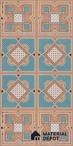Lippan Art Mirror Mural Wall Tile TL 13143 Teal Terracotta Knot 4 ft x 2 ft Vitrified Matte Finish - 9 mm | Suitable for Living Room, Accent/Feature Wall, Foyer