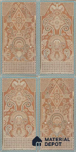 Lippan Art Mirror Mural Wall Tile TL 13144 Terracotta Folk Panels 4 ft x 2 ft Vitrified Matte Finish - 9 mm | Suitable for Living Room, Accent/Feature Wall, Foyer