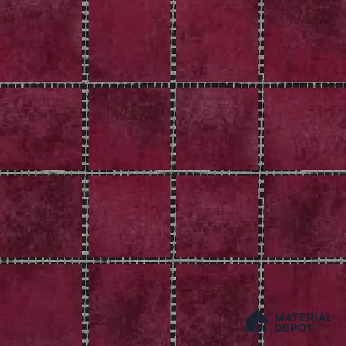 Handmade Third Fired Subway Wall Tile TL 13145 Burgundy 297x297 mm Chip Size - 72x72 mm Glossy Finish Ceramic Tile - 9 mm | Suitable For Bathroom, Kitchen Backsplash