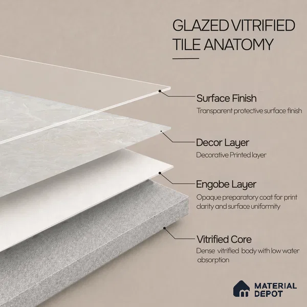 Marble Wall & Floor Tile TL 13176 Silver 4 ft x 2 ft Glossy Finish Vitrified Tile - 9 mm | 4 Random Designs | Suitable For Living Room, Bedroom, Dining