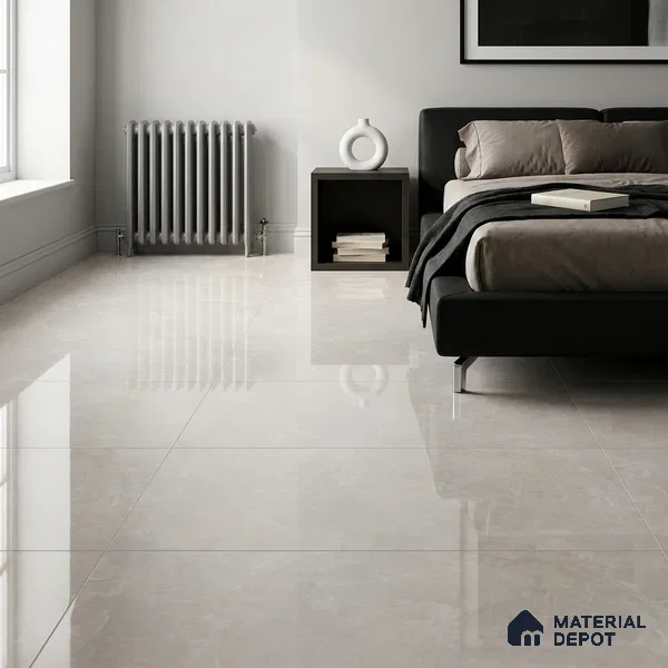 Marble Wall & Floor Tile TL 13176 Silver 4 ft x 2 ft Glossy Finish Vitrified Tile - 9 mm | 4 Random Designs | Suitable For Living Room, Bedroom, Dining