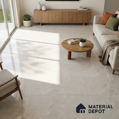 Marble Wall & Floor Tile TL 13176 Silver 4 ft x 2 ft Glossy Finish Vitrified Tile - 9 mm | 4 Random Designs | Suitable For Living Room, Bedroom, Dining