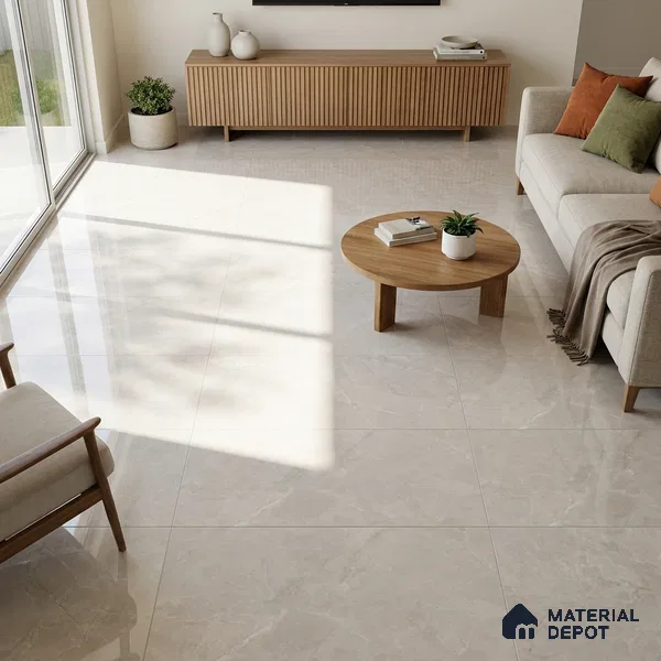 Marble Wall & Floor Tile TL 13176 Silver 4 ft x 2 ft Glossy Finish Vitrified Tile - 9 mm | 4 Random Designs | Suitable For Living Room, Bedroom, Dining