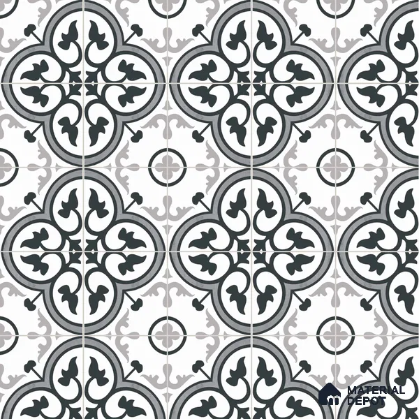 Moroccan Look Floor & Wall Tile TL 13186 DR 09 8 inch x 8 inch Matte Finish Porcelain Tile - 9 mm