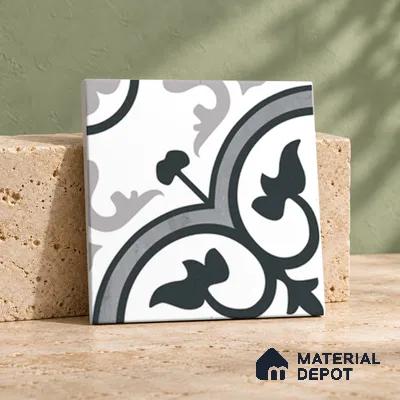 Moroccan Look Floor & Wall Tile TL 13186 DR 09 8 inch x 8 inch Matte Finish Porcelain Tile - 9 mm