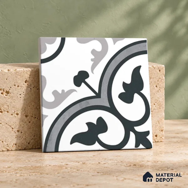 Moroccan Look Floor & Wall Tile TL 13186 DR 09 8 inch x 8 inch Matte Finish Porcelain Tile - 9 mm