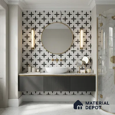 Moroccan Look Floor & Wall Tile TL 13187 DR 12 8 inch x 8 inch Matte Finish Porcelain Tile - 9 mm