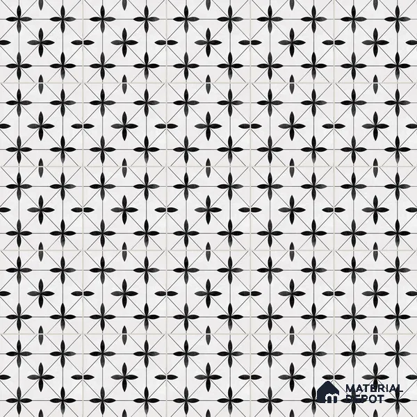Moroccan Look Floor & Wall Tile TL 13187 DR 12 8 inch x 8 inch Matte Finish Porcelain Tile - 9 mm