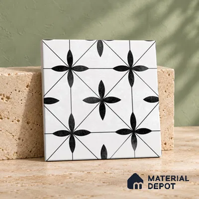 Moroccan Look Floor & Wall Tile TL 13187 DR 12 8 inch x 8 inch Matte Finish Porcelain Tile - 9 mm