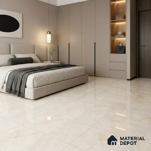 Marble Floor & Wall Tile TL 13209 Yajok 4 ft x 2 ft Glossy Finish Vitrified Tile - 9 mm | 4 Random Design | Suitable For Living Room, Bedroom & Dining Area