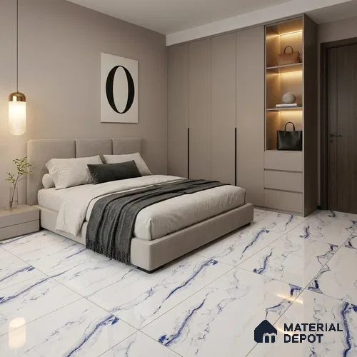 Marble Floor & Wall Tile TL 13210 Amaze cornflower 4 ft x 2 ft Glossy Finish Vitrified Tile - 9 mm | 4 Random Design | Suitable For Living Room, Bedroom & Dining Area