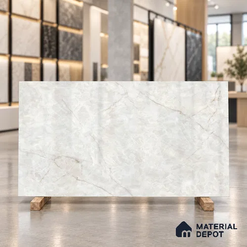 Marble Floor & Wall Tile TL 13296 Endless Denver Ice 6 ft x 4 ft Glossy Finish Vitrified Tile - 9 mm | Suitable For Living Room, Bedroom & Dining Area