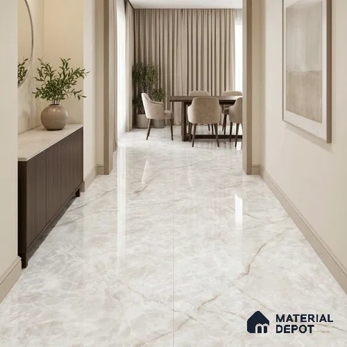 Marble Floor Tile TL 13296 C Endless Denver Ice 6 ft x 4 ft Glossy Finish Colorbody Vitrified Tile - 15 mm | Suitable For Living Room, Bedroom & Dining Area